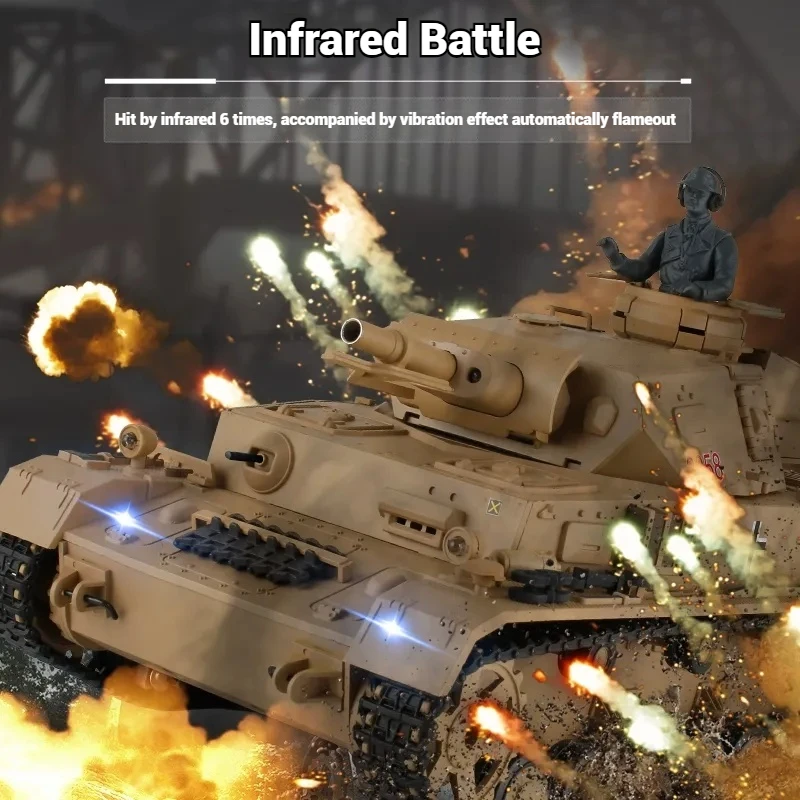 Henglong 3858-1 Medium Sized Remote Controlled Competitive Tank Vehicle Simulation Military Model Tank Children'S Toy Gift