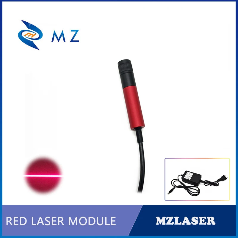 Module Laser ligne rouge d12 mm 635nm 50mW, mise au point réglable, lentille en verre de haute qualité avec adaptateur, modèle de Circuit CW, Type