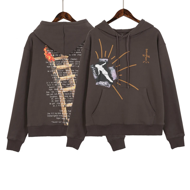 

Худи Travis ASTROWORLD: молодежная повседневная толстовка свободного кроя с принтом, модная уличная одежда, осенняя коллекция, с карманом-кенгуру