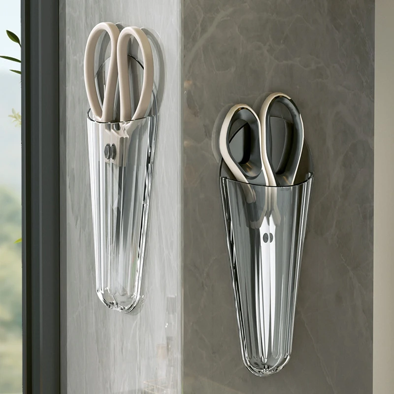 Home Scissors Wall-Mounted Organizer Storage Box Scissors Plug Wall Holder Storage Box Multifunction Holder Stand