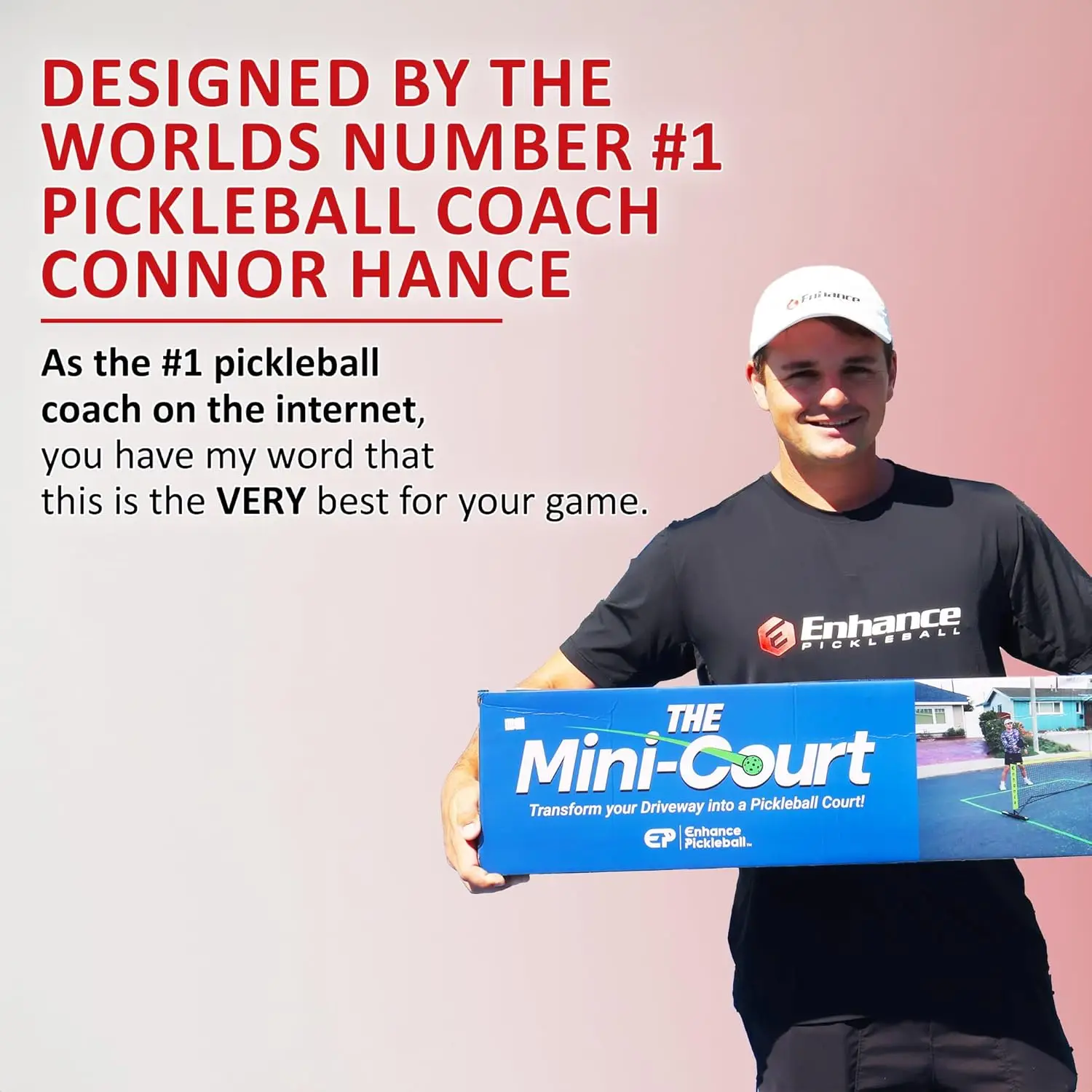 Pickleball Mini Court - Pickleball Net and Lines System for Driveway, Includes Half Court 10ft Pickle Ball Net and 7ft K