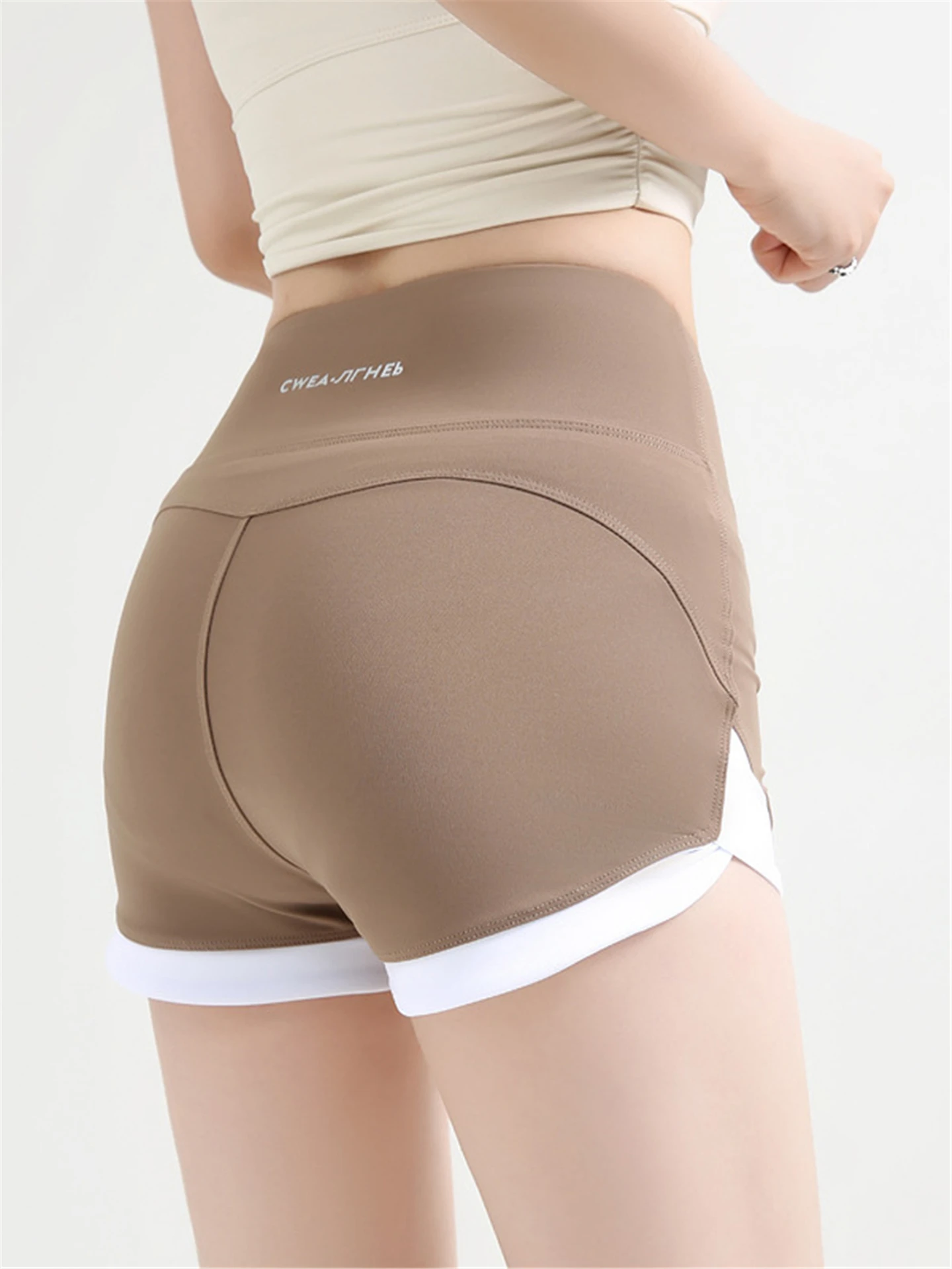 

High Waist Yoga orts Thin Summer Fitn Running Sports Briefs High Waist Abdomen Lifting Butt Tee-Quarter Length Hot Pants