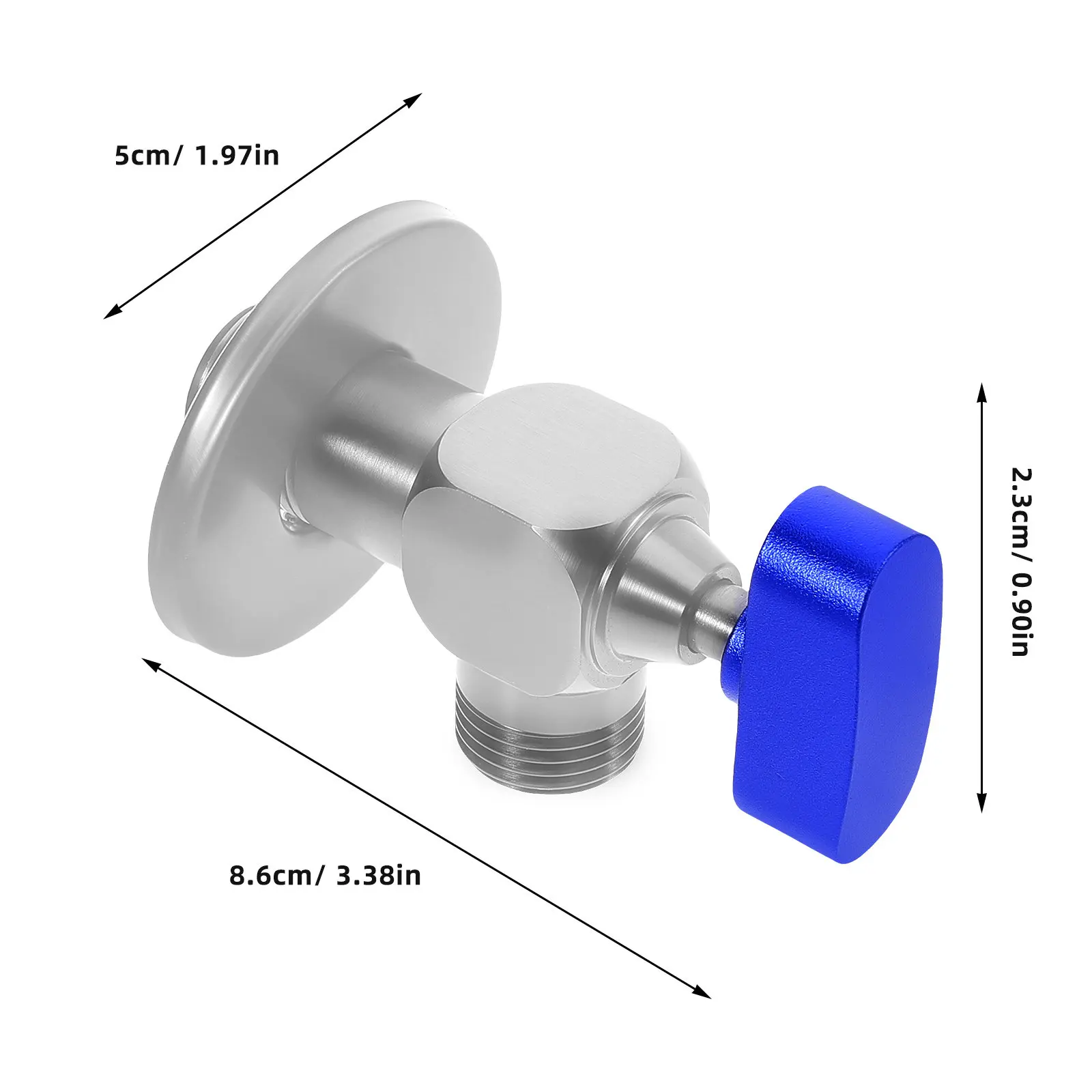 High Flow RV Angle Valve Copper Plumbing Household Fixture Bathroom Water Control Stop Universal Core Hot Cold