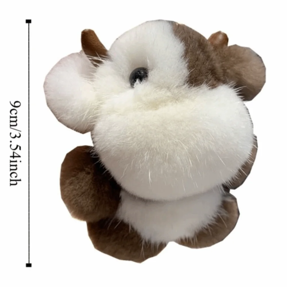 Boneca chaveiro longo juba bezerro pingente de pelúcia recheado com chifre de pelúcia vaca chaveiro saco macio decoração bonito animal chaveiro criança meninas