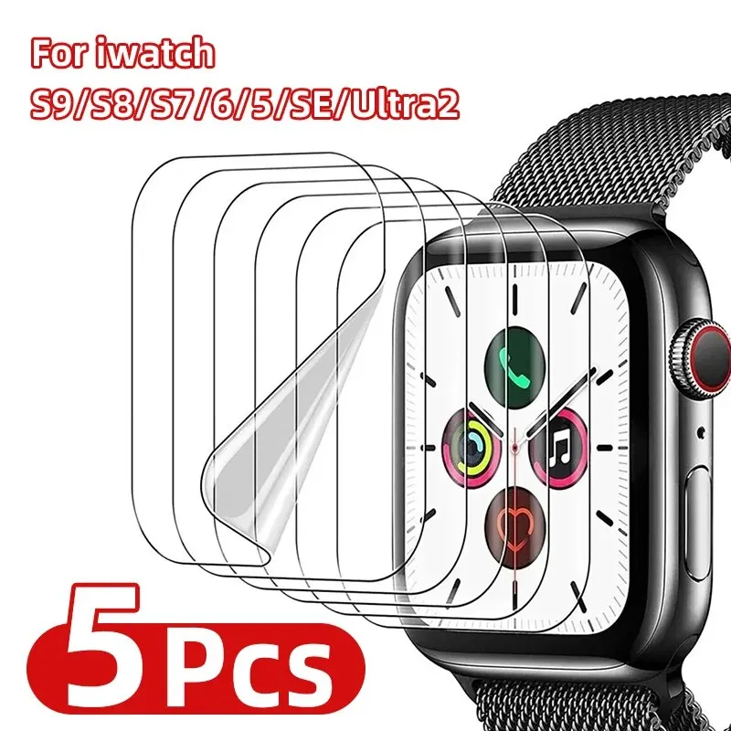 5PCS Hydrogel Film For Apple Watch S9 Hermes 41MM 45MM Screen Protector For Apple Watch Ultra1 Ultra2 49MM Free Shipping