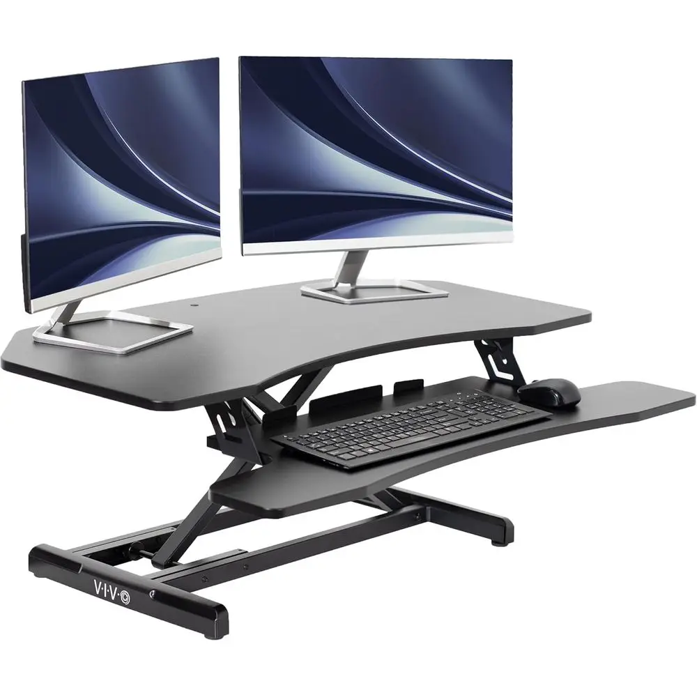 38 Height-Adjustable Standing Desk Converter, Dual Monitor Sit-Stand Workstation