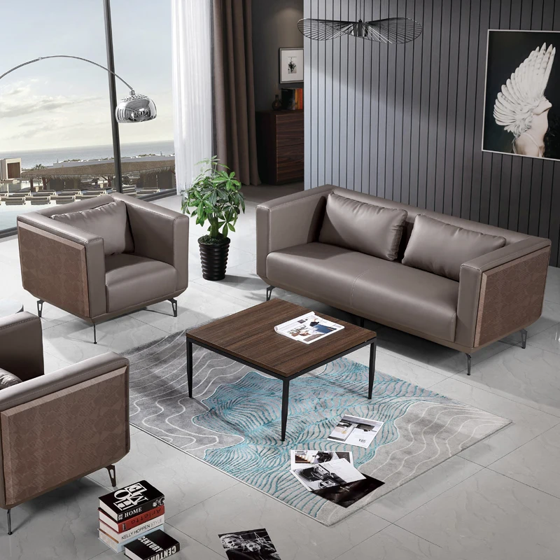 

#Brown Office Furniture Modular Design Light Luxury Front Desk Reception Home Office