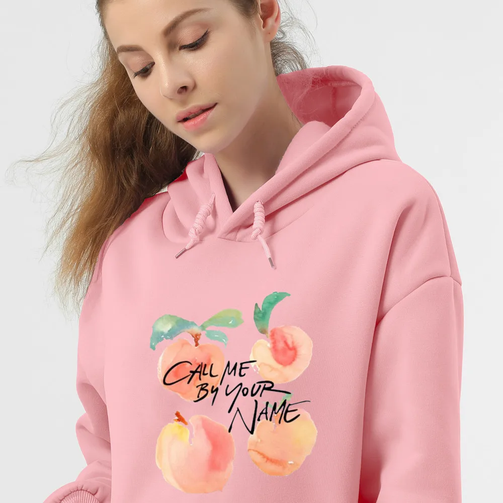 

Peachy Graphic Hoodie Print Call Me By Your Name Hoodies Women Casual Long Sleeve Fleece Sweatshirt Funny Pullover Female Hoody