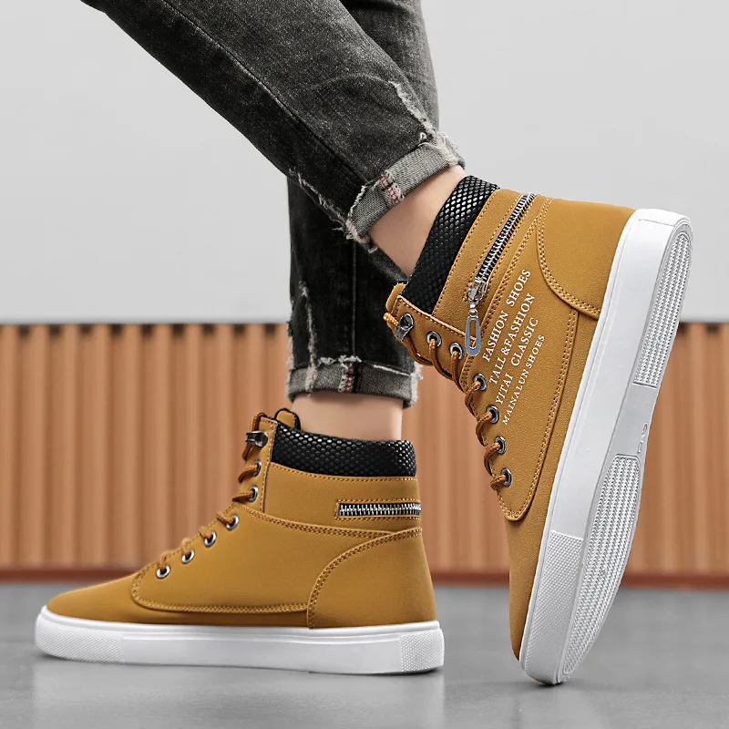 Men's high top shoes, Korean canvas shoes, casual shoes, trendy and versatile board shoes, outdoor sports shoes