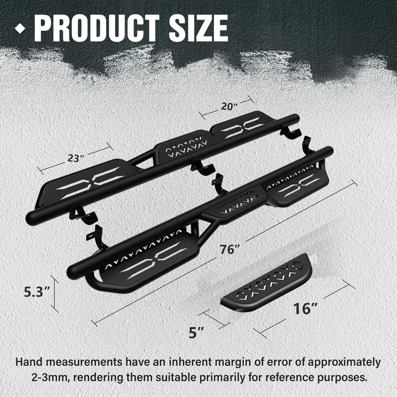 

High Quality Side Steps Fit 2009-2018 1500 2019-2024 1500 Classic 2010-2024 2500 3500 Double Extended Cab