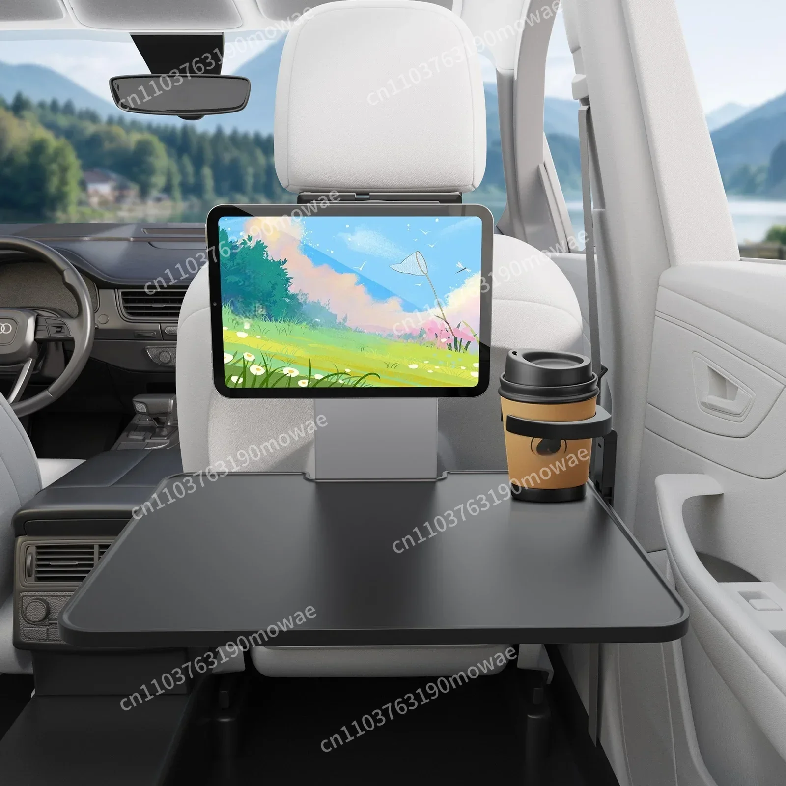 Car Eating Tray Auto Back Seat Laptop Table Front Passenger Seat Food Tray Phone Holder Adjustable Height Car Back Seat Table
