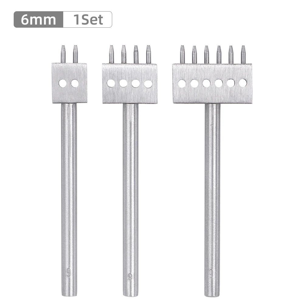 3 stks/set Professionele DIY Lederen Ponsen Sterven, Handmatige Perforator voor Leer Handwerk, Multi-Ronde Ponsen Sterven Tool Set