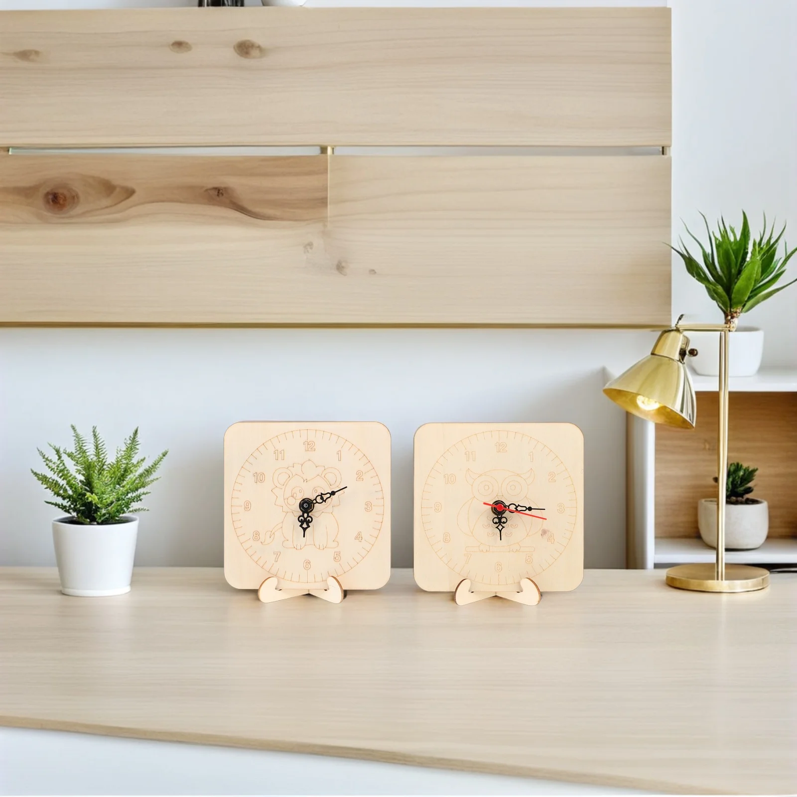 

4 Sets Children's Clock Accessories Blank Dial Plate Part Graffiti Accessory Artistic for DIY Wood Making Kit