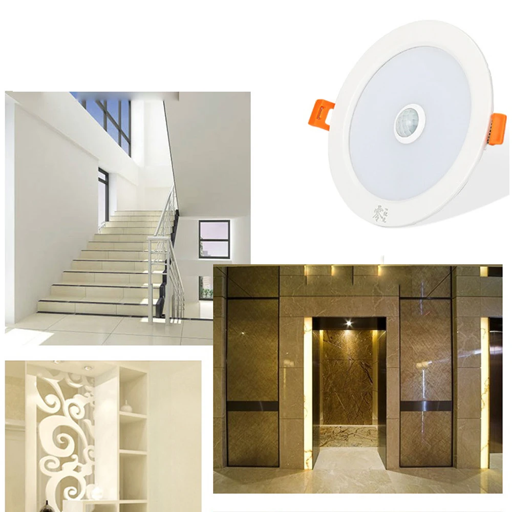 Downlight LED z czujnikiem ruchu Lamparas 220V Lampa sufitowa 3W 5W 9W 18W Ciepłe/zimne białe oświetlenie panelowe do przedpokoju Stair Depot