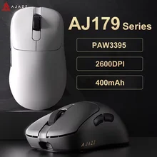 Mouse sem fio leve AJAZZ, Mouse ergonômico Macro Gaming para PC Laptop, Base de carregamento magnética, AJ179 PRO, PAW3395