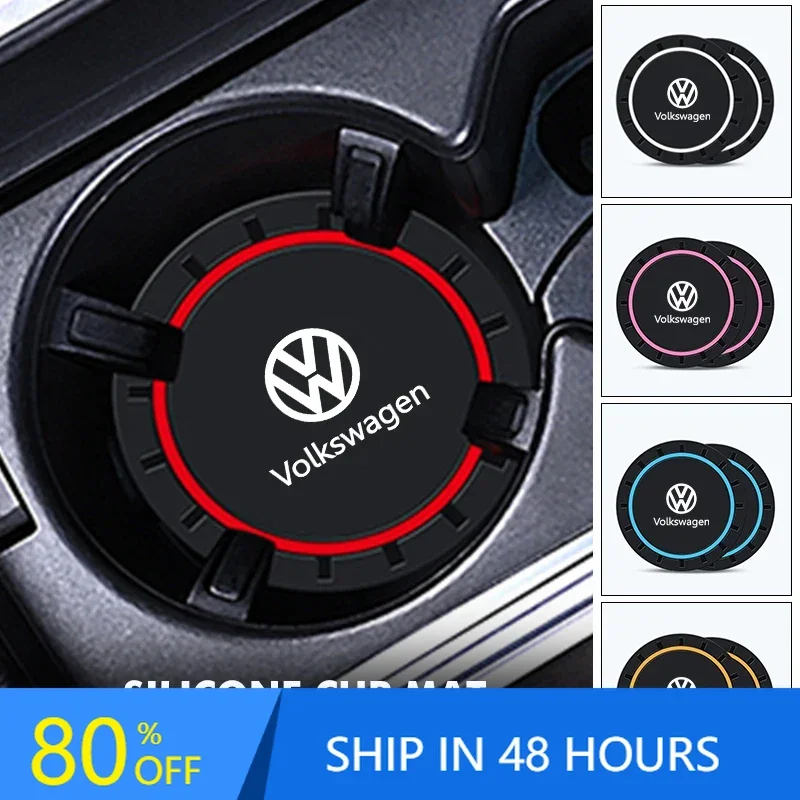 

2026 Hot For VW VOLKSWAGEN 2pcs Car Water Cup Drink Holder Anti Shake Fixed Anti-slip Mats For Volkswagen VW Scirocco Jetta Beet