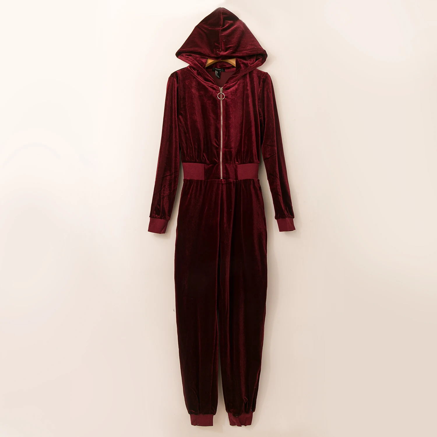 

Ele Pure Color, корейские повседневные брюки, бархатные женские брюки, утягивающие цельные костюмы, длинные брюки из полиэстера