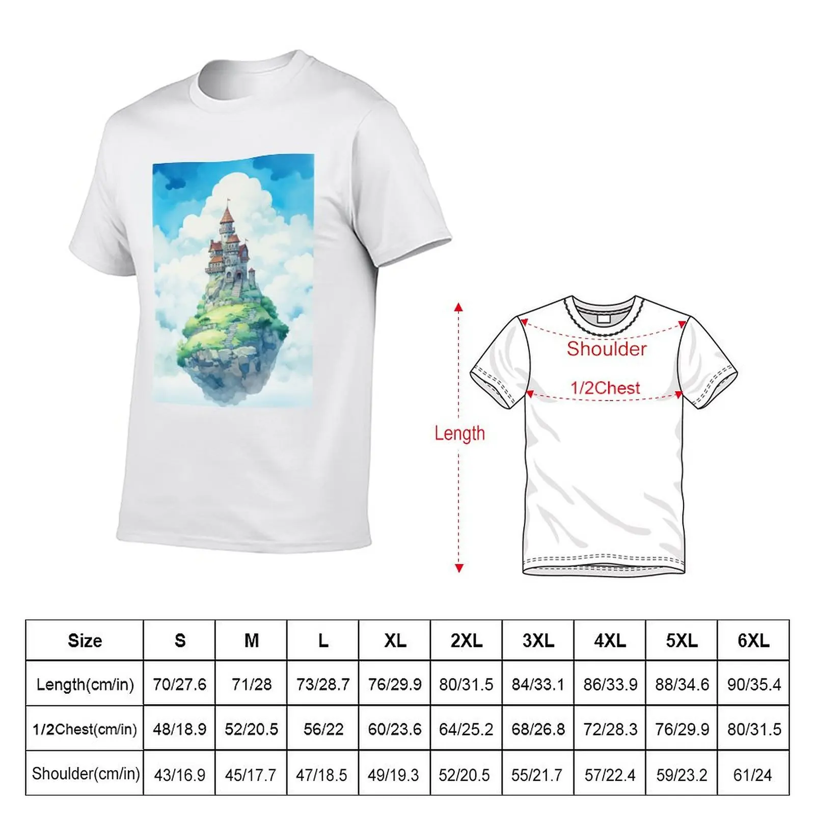 Floating Castle T-Shirt Regular Fit Plain Tee Shirt