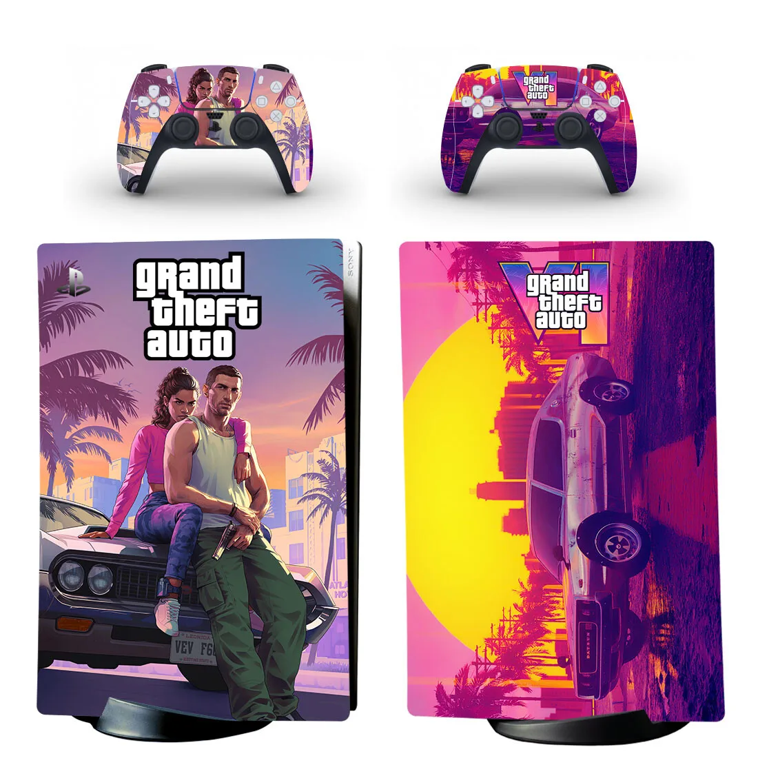 Grand Theft Auto VI GTA 6 GTA6 PS5 Digital Skin Sticker Protector Decal Cover for Console Controller PS5 Digital Sticker Vinyl