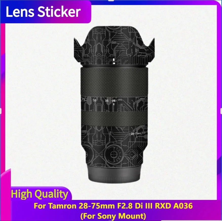 28-75 2,8 calcomanía piel envoltura de vinilo película lente pegatina protectora abrigo para Tamron 28-75mm F2.8 Di III RXD A036 para montaje Sony