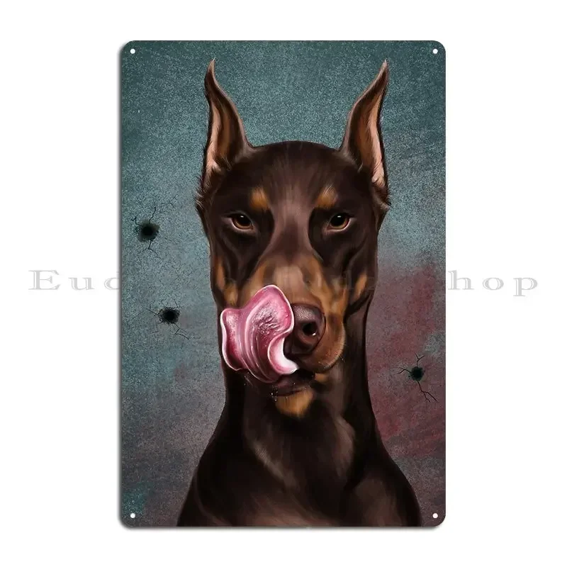 Doberman Dad Metal Plaque Create Classic Designing Cave Create Tin Sign Poster