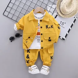 Autumn Children Clothes Kids Boys Jacket Suit T-Shirt Pants 3Pcs/sets Spring Kids Infant Clothing Toddler Sportswear 0-4 Years