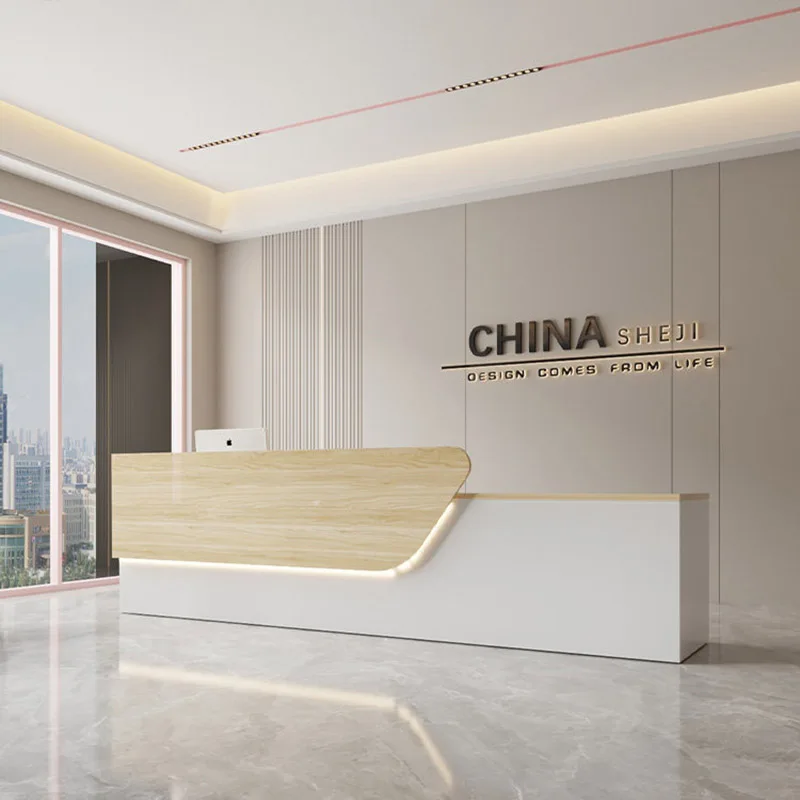 Practical Durable Reception Desk European Low Back Reception Counter Professional Salon Grade Banco Reception Office Furniture
