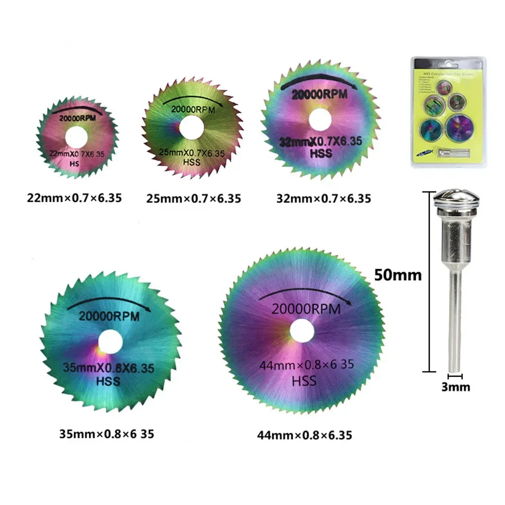 

hss saw blade set 22/25/32/35 / 44mm with 3mm shank chuck rotary tools wood disc mini cut-off disk