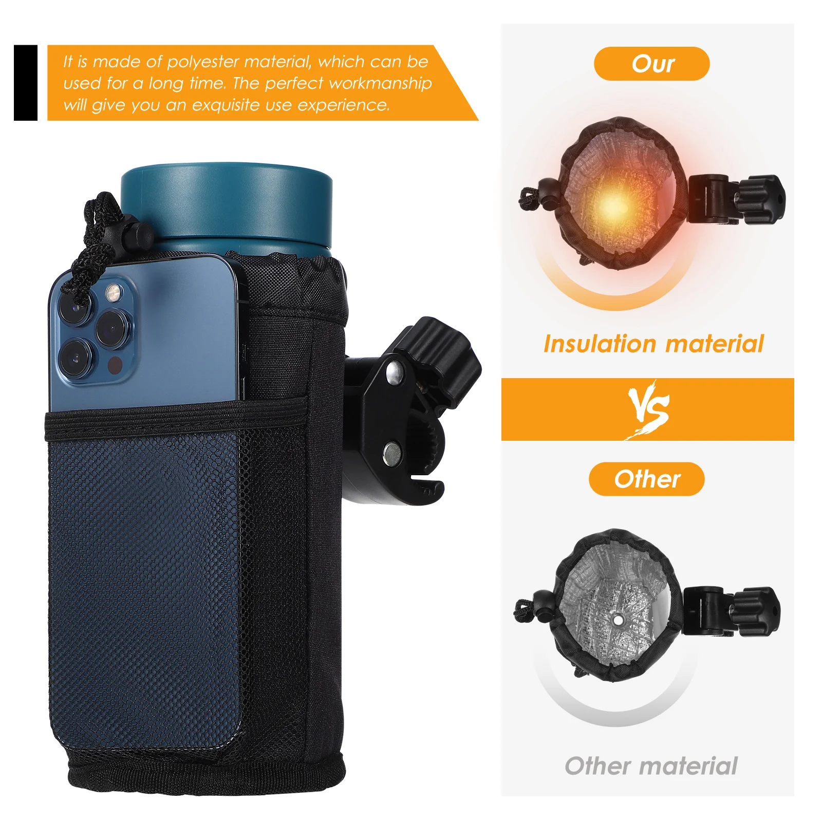 

2Pcs Bike Cup Holder Universal Adjustable Water Bottle Holder with Alligator Clip for Handlebars Scooters Golf Carts