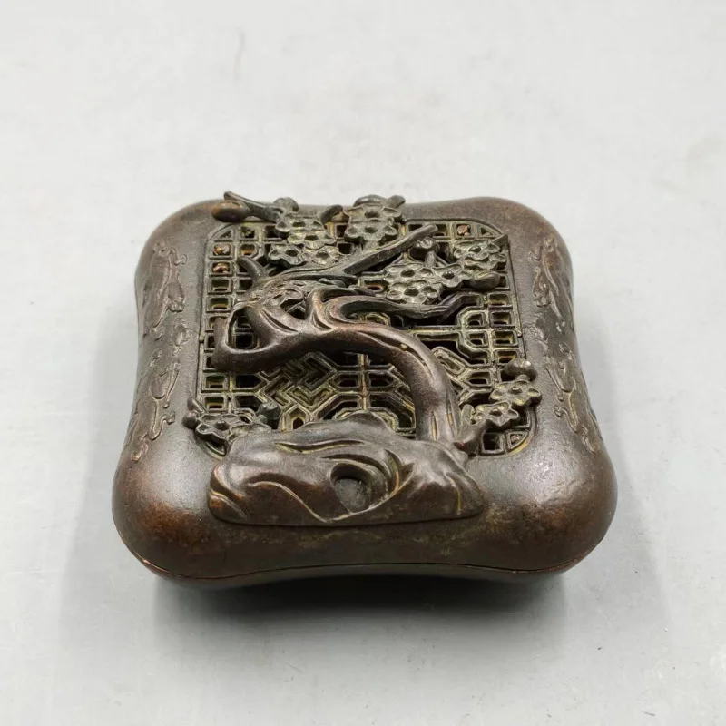 

Antique Collection Antique Copper Small Incense Burner Copper Incense Burner Degrees Copper Black Coated Paste Ruyi Incense Burn