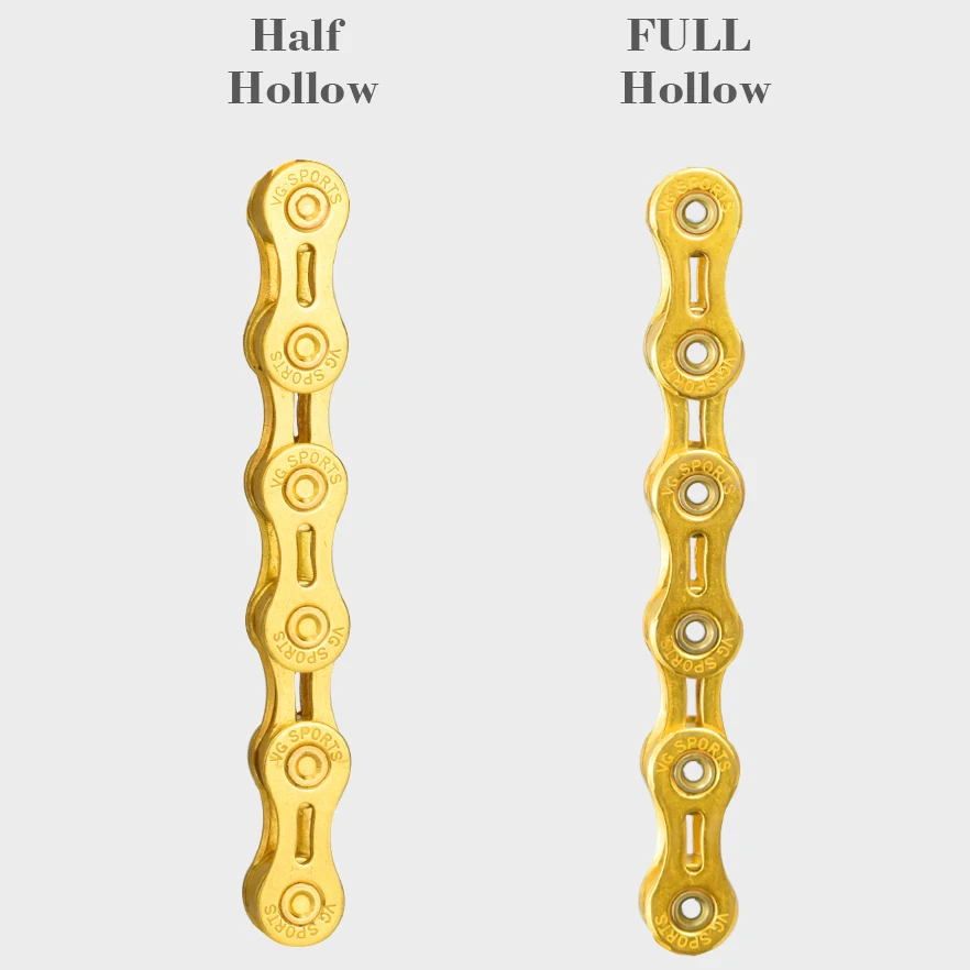 VG Sports Bicycle Chain 8 9 10 11 Speed Ultralight Bike Chains Half Hollow Silver Gold Colorful Mountain Road Bike Chain 116L