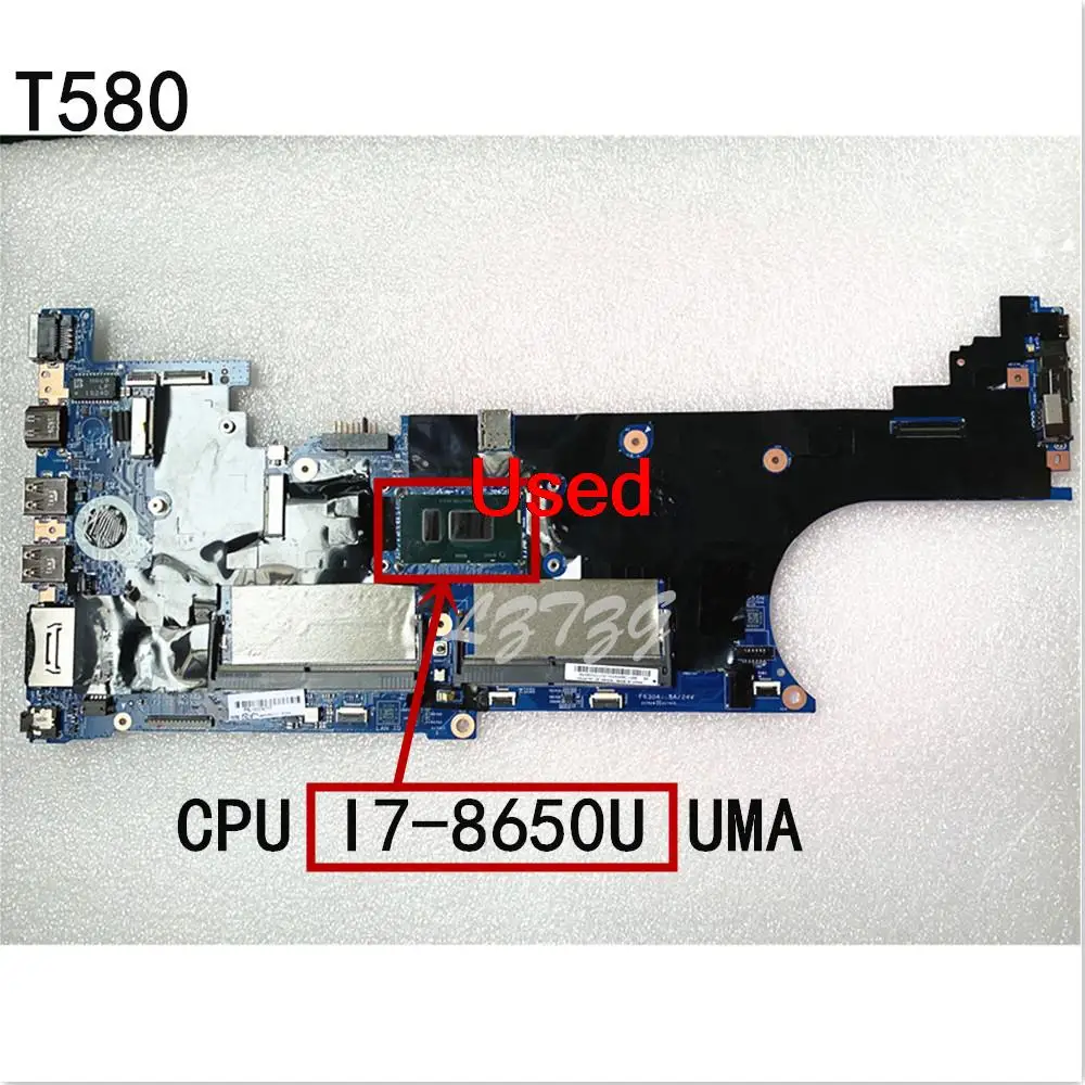 

Used for Lenovo ThinkPad T580 Laptop Motherboard Main Board CPU I7-8650U UMA FRU 01YR258