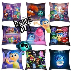 45*45cm Disney Inside Out 2 Anime Joy Anger Anxiety Pillowcase Sofa Cushion Waist Pillowcases Room Decoration for Kids Gifts