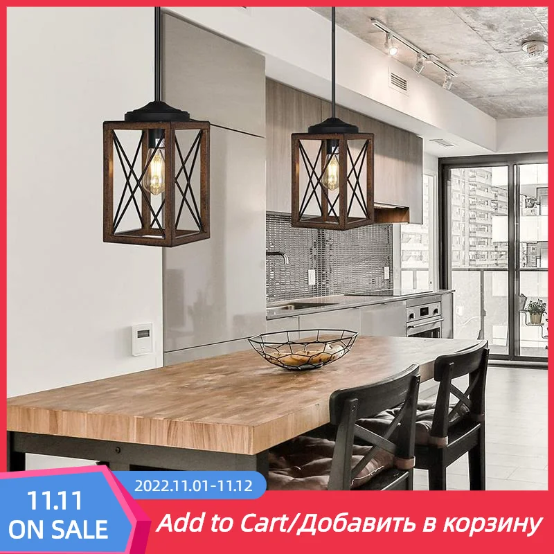 

Retro Vintage Industrial Edison E27 Pendant Ceiling Lamp For Living Room Dining Room Iron Loft Kitchen Adjustable Hanging Lights