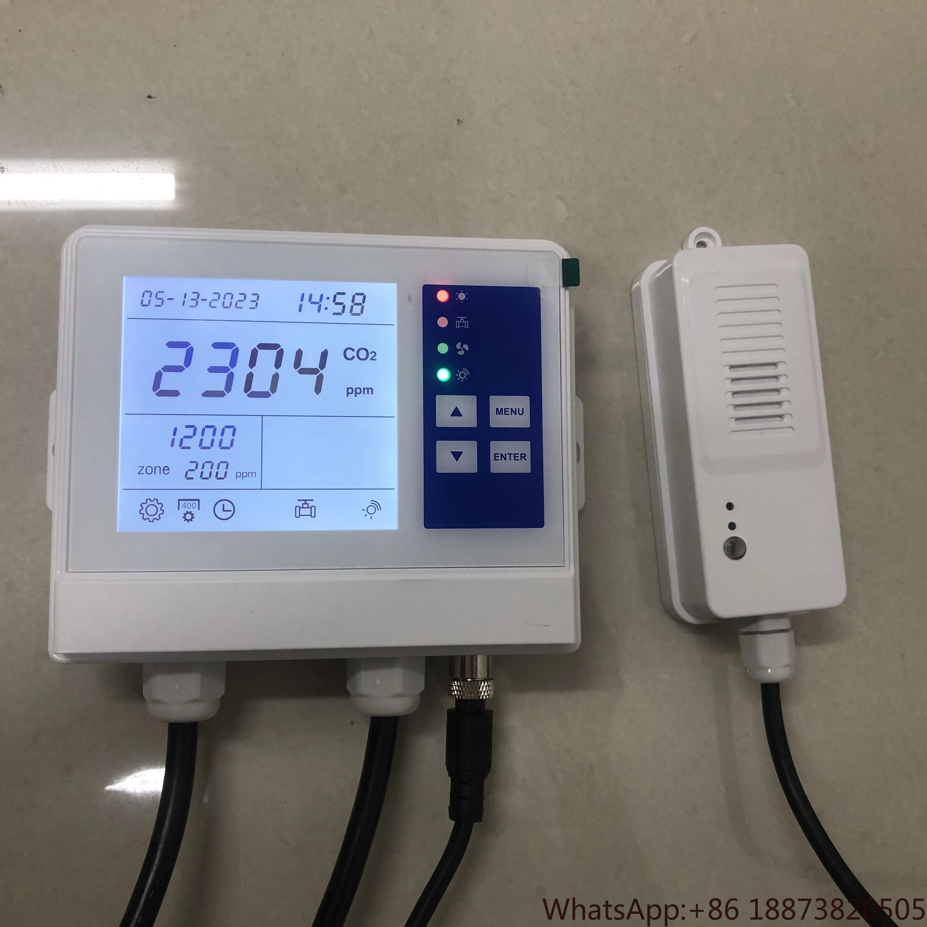 110V-230V power supply wall mounted remote CO2 probe sensor Carbon dioxide controller for plants grow rooms