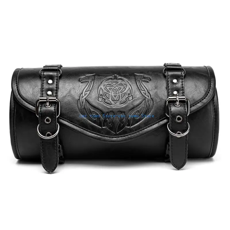 

RXJE Motorcycle Saddlebag Side Bag PU Leather Tool Bag Waterproof Storage Bag