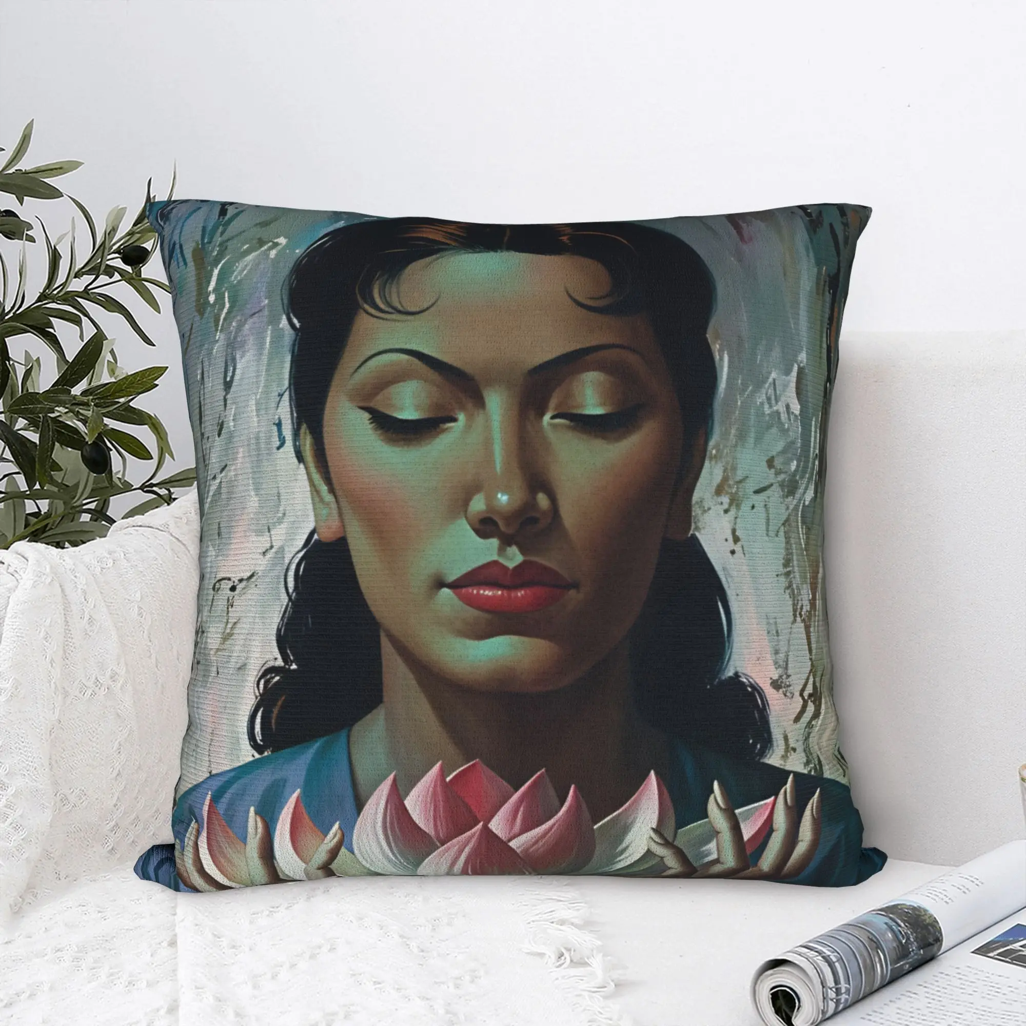 Miss Wong Vladimir Tretchikoff Pillow Case  Morden Pillow Cover Comfy Pillowcases For Couch Sofa Bedroom
