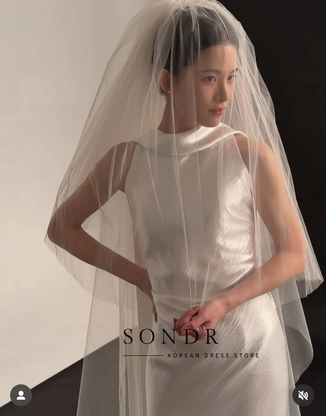 Suknie ślubne koreańskie bez pleców z kołnierzem szalowym Sondr, bez rękawów, na sesję zdjęciową, suknie na przyjęcie weselne, nowość 2026