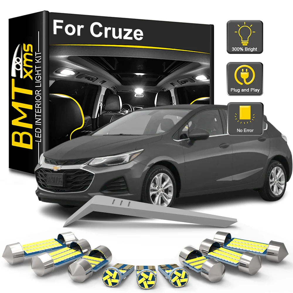 

BMTxms 9Pcs For Chevrolet Chevy Cruze 2009 2010 2011 2012-2015 2016 2017 2018 2019 Car LED Interior Light Bulb Kit Vehicle Lamp