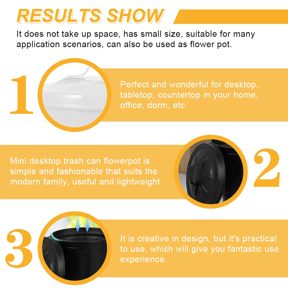 

2 Pcs Garbage Can Creative Trash Office Cans with Lid Iron Waste Bin Flowerpots Lids