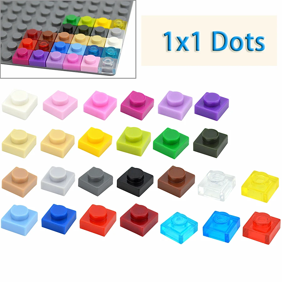 

300pcs DIY Building Blocks Thin 1x1 Dots Educational Assemblage Construction Toys for Children Size Compatible With 3024 Bricks