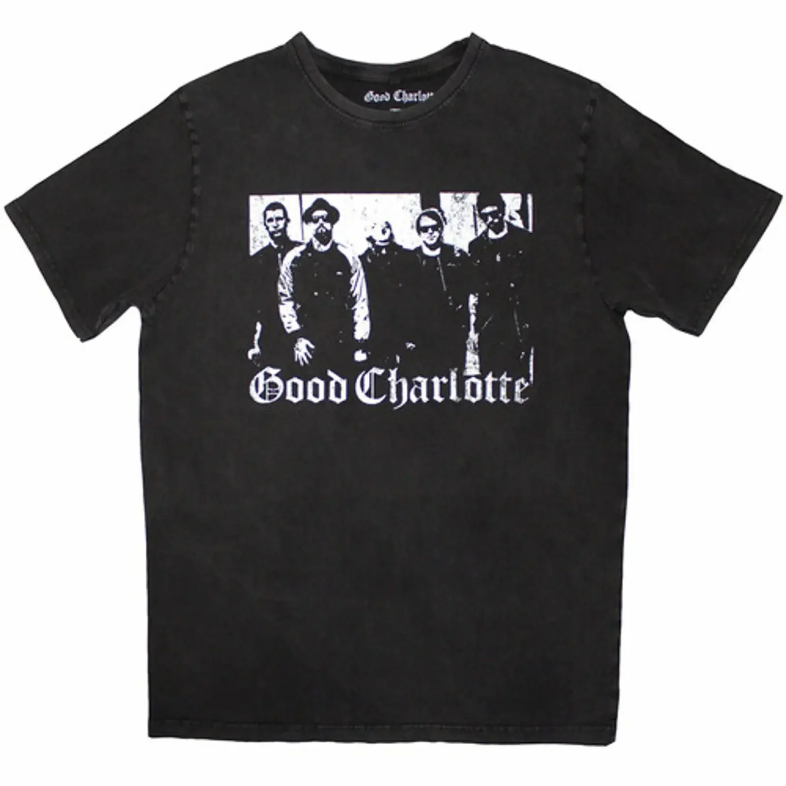 Good Charlotte Stone Wash T Shirt Band Photo Charcoal Grey vintage Washed streetwear Slightly designer clothes Stretched Casual