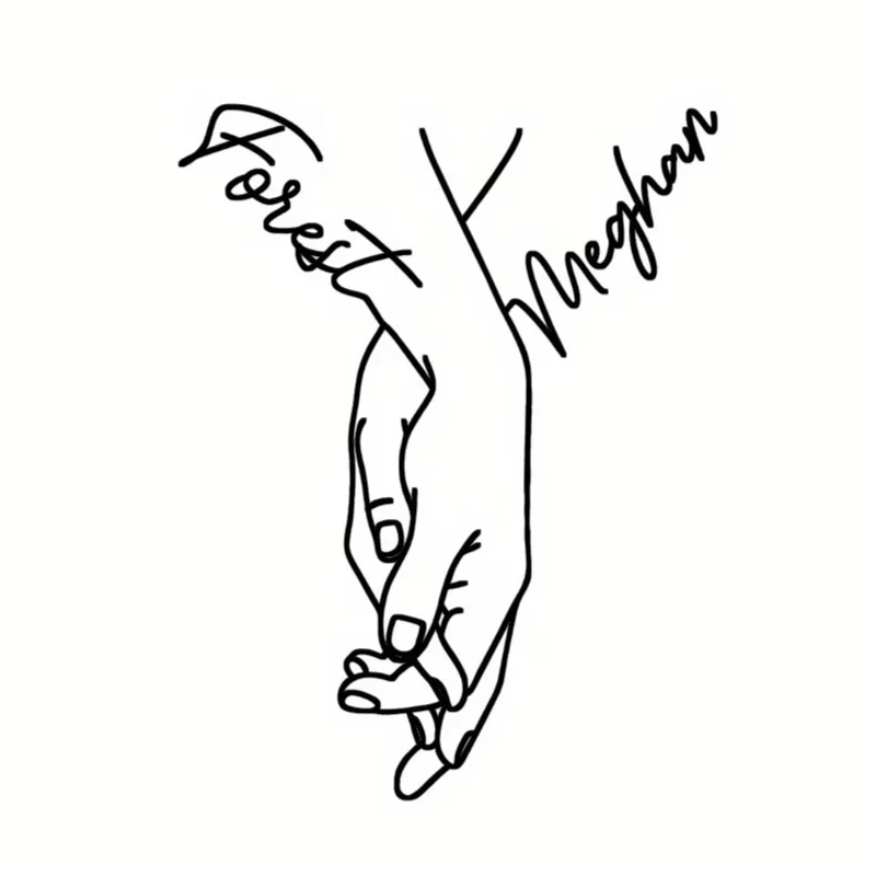 Custom Personalized Couple Holding Hands Metal Wall Art, Intertwined Hand Shadows - Wedding, Anniversary, Valentine's Day Gift image 3