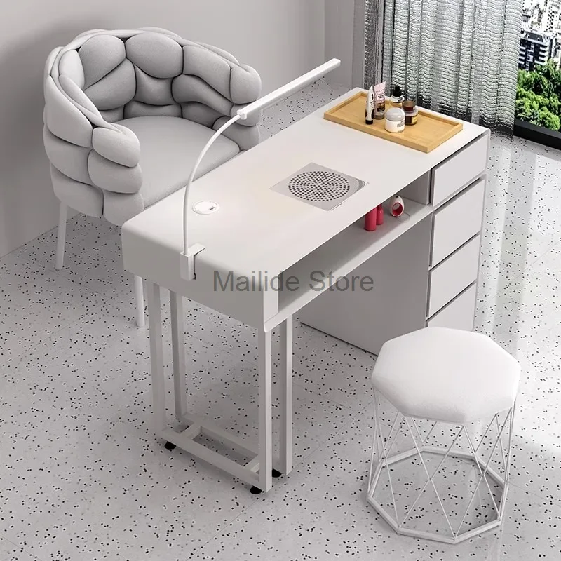 Meja kecantikan profesional meja kuku manikur laci mewah meja kuku kayu ruang tamu Mesa menikura Salon Furniture MR50NT