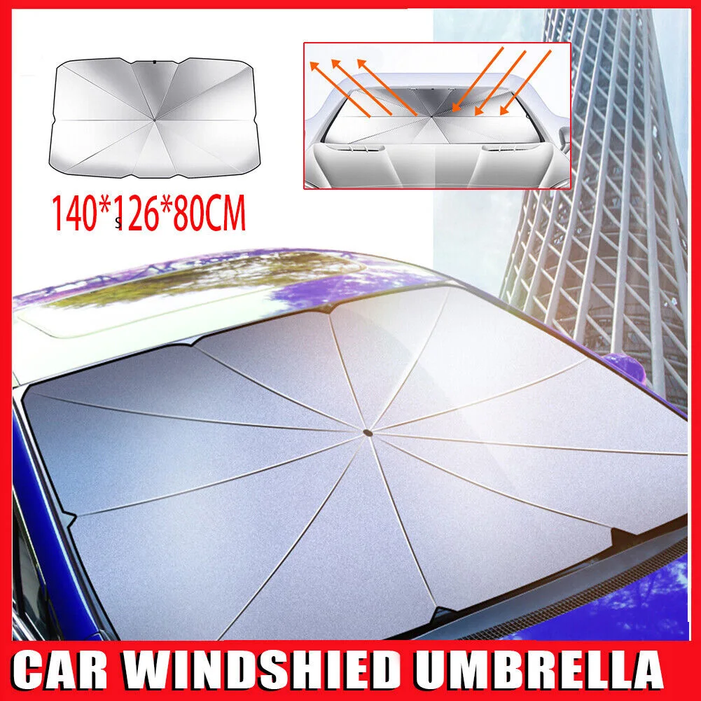 Foldable Car Sunshade Windshield UV Protection Curtain Sunshade Film Heat Insulation Windshield Visor Front Windshield Cover