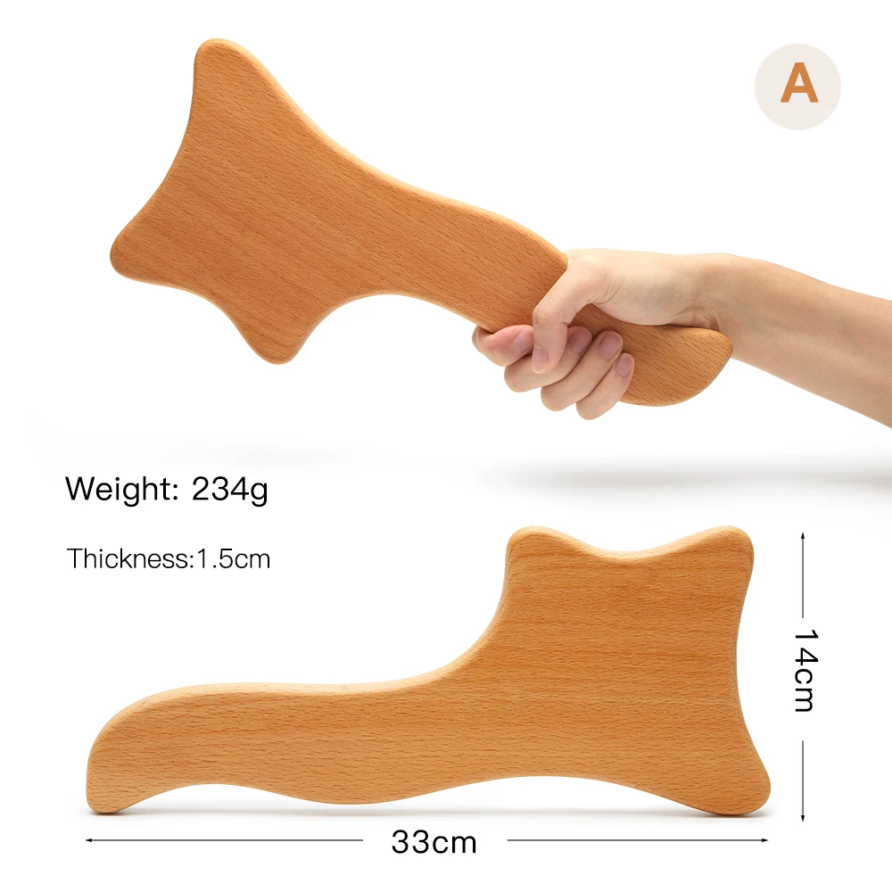 Fitness Roller Wood Therapy Massager Muscle Relax Anti-Cellulite Gua Sha Deep Tissue Relax Massager for Body Face Maderoterapia