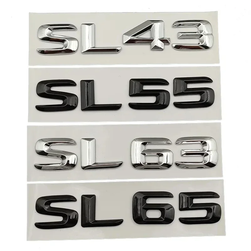 

2015 3D ABS Chrome Letters Car Rear Trunk Badge for Mercedes SL R230 R129 R231 SL43 SL55 SL63 SL65 Emblem Logo Accessories