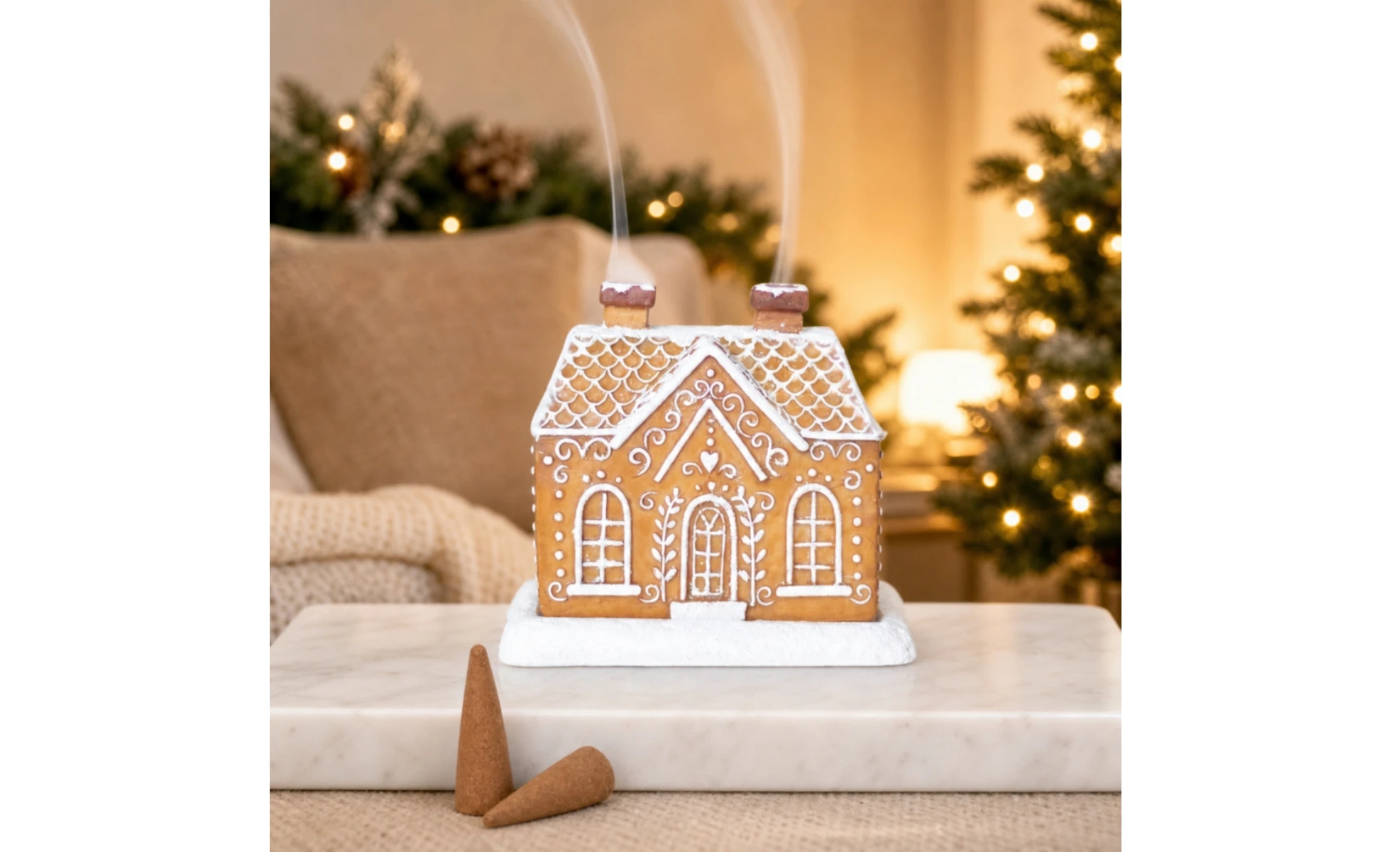 Gingerbread House Incense Cone Burner Holiday Gingerbread House Candle Holder Ornament Resin Cone Holder Christmas Gingerbread House Incense Cone Burner Holiday Gingerbread House Candle Holder Ornament Resin Cone Holder Christmas
