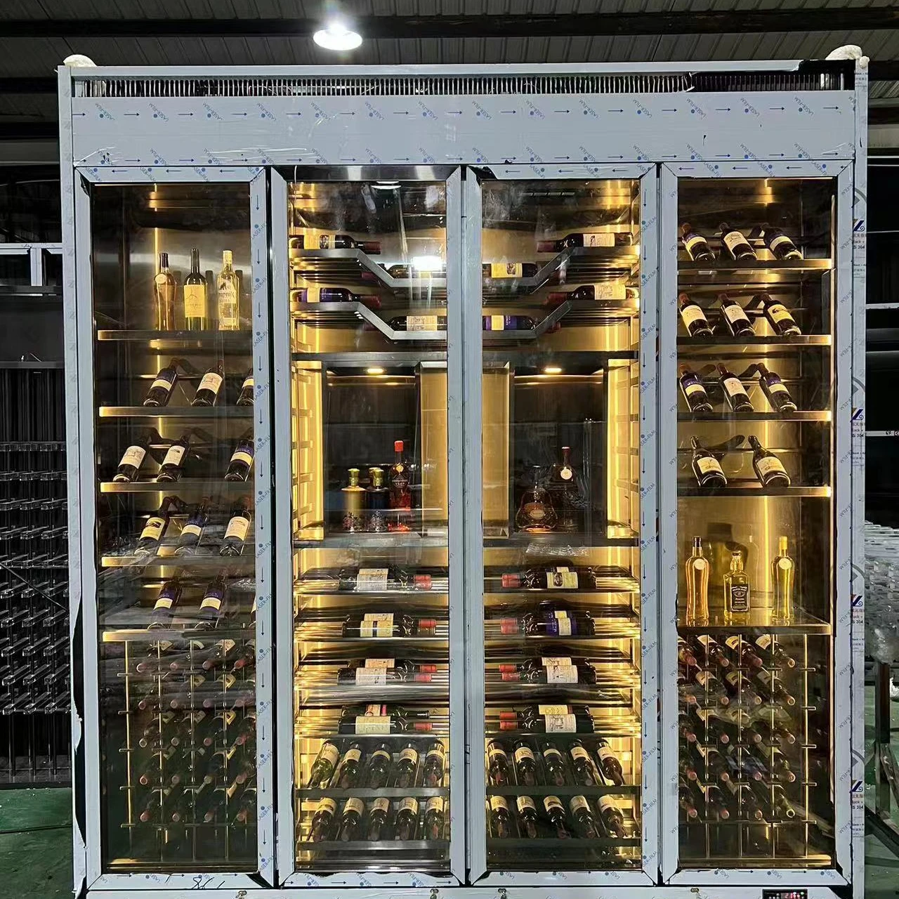 Modern Simple High-end Stainless Steel Constant Temperature Wine Cabinet Villa Wine Cabinet Stainless