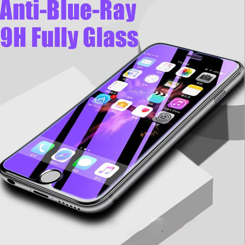 

100 Anti UV Purple Blue Light Fingerprint Tempered Glass For iPhone 12 Mini 11 Pro XS Max XR X 8 7 6s Plus Screen Protector Film